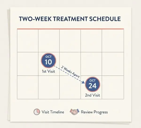 Pharaoh ant treatment schedule over several weeks
