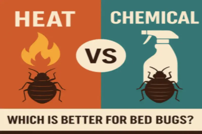 Heat treatment and chemical treatment for bed bugs compared