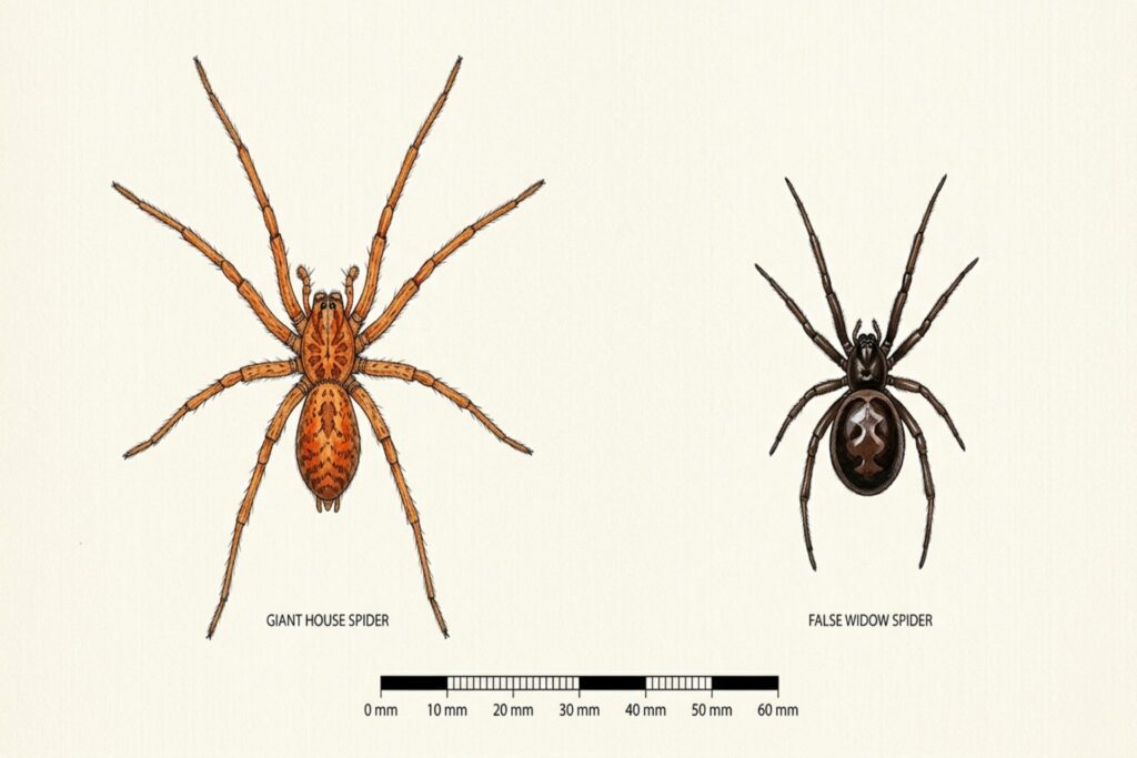 house spider vs false widow spider